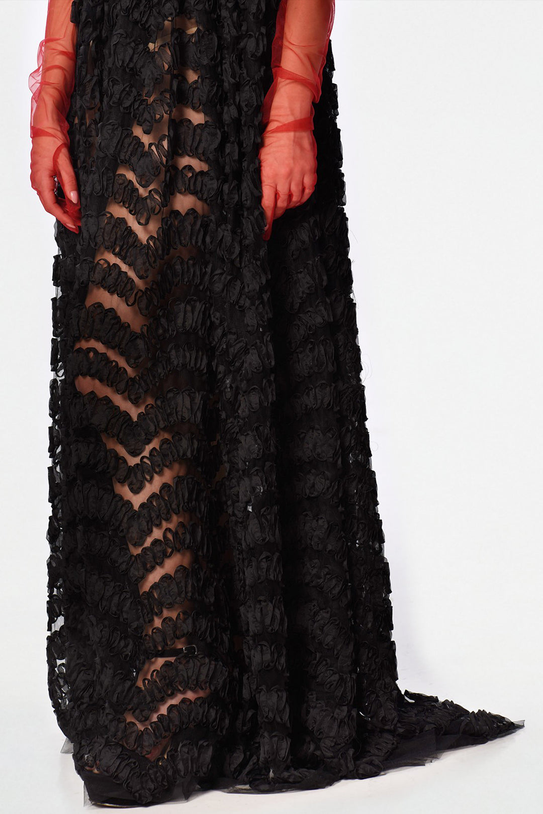 Strapless Long Dress with V-Neckline