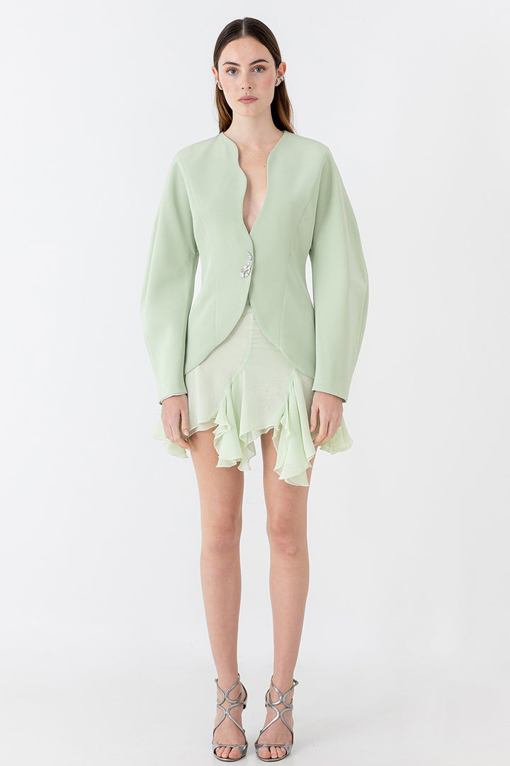 Sculpted Jacket and Pencil Skirt Ensemble