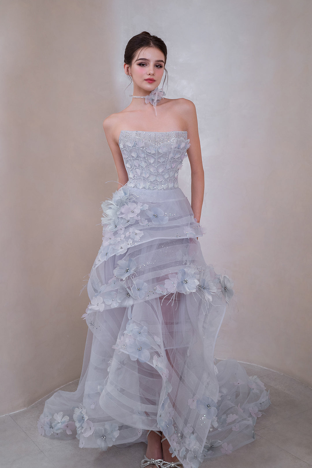 Strapless Corset Dress with Lace