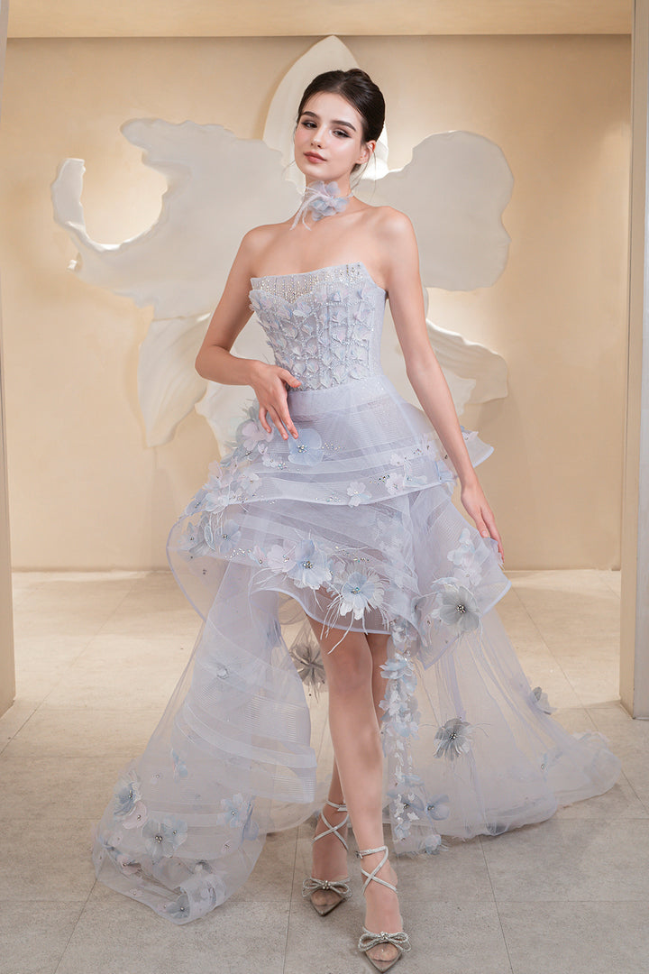 Strapless Corset Dress with Lace