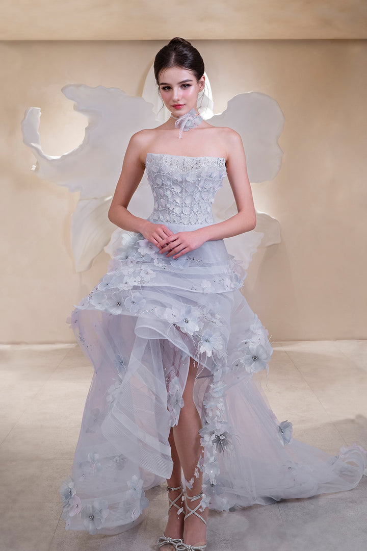 Strapless Corset Dress with Lace