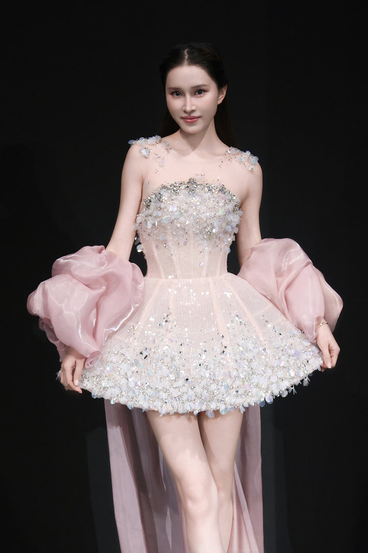 Embellished Bodice with Cape Edges