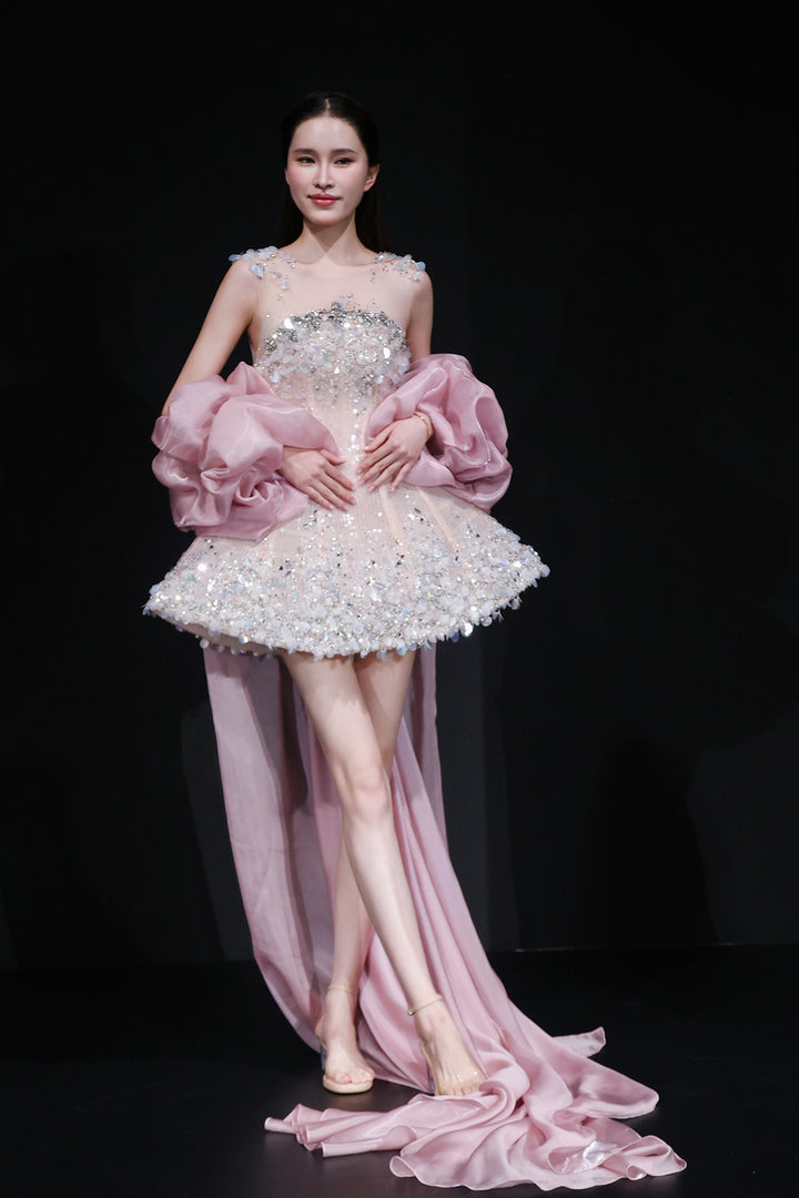 Embellished Bodice with Cape Edges