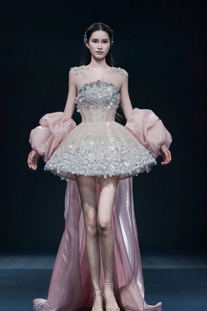 Embellished Bodice with Cape Edges