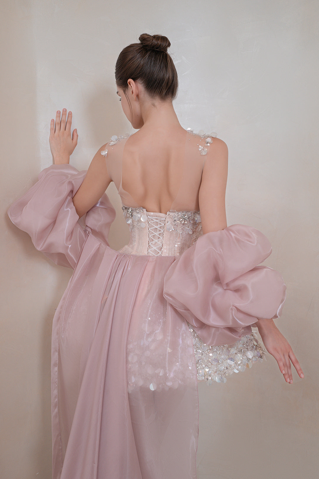 Embellished Bodice with Cape Edges