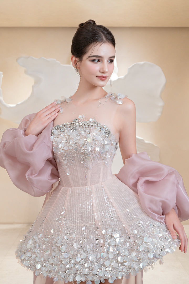 Embellished Bodice with Cape Edges