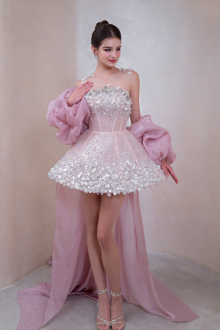 Embellished Bodice with Cape Edges