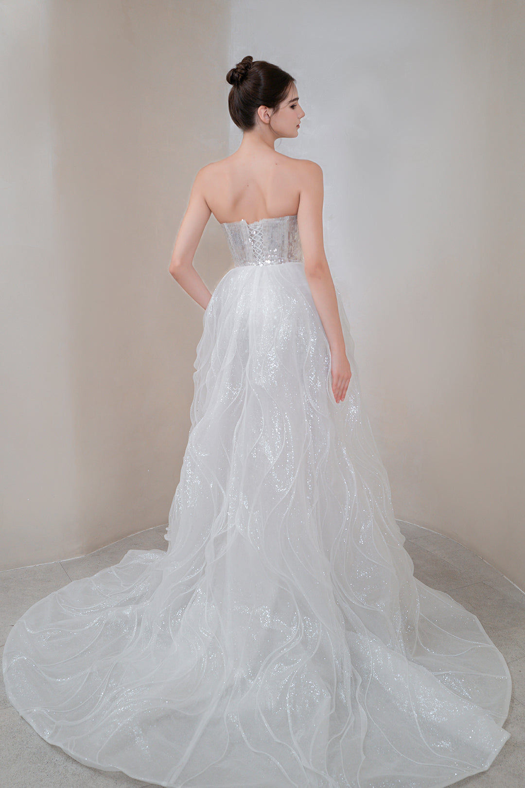 Column Dress with Beaded Bodice