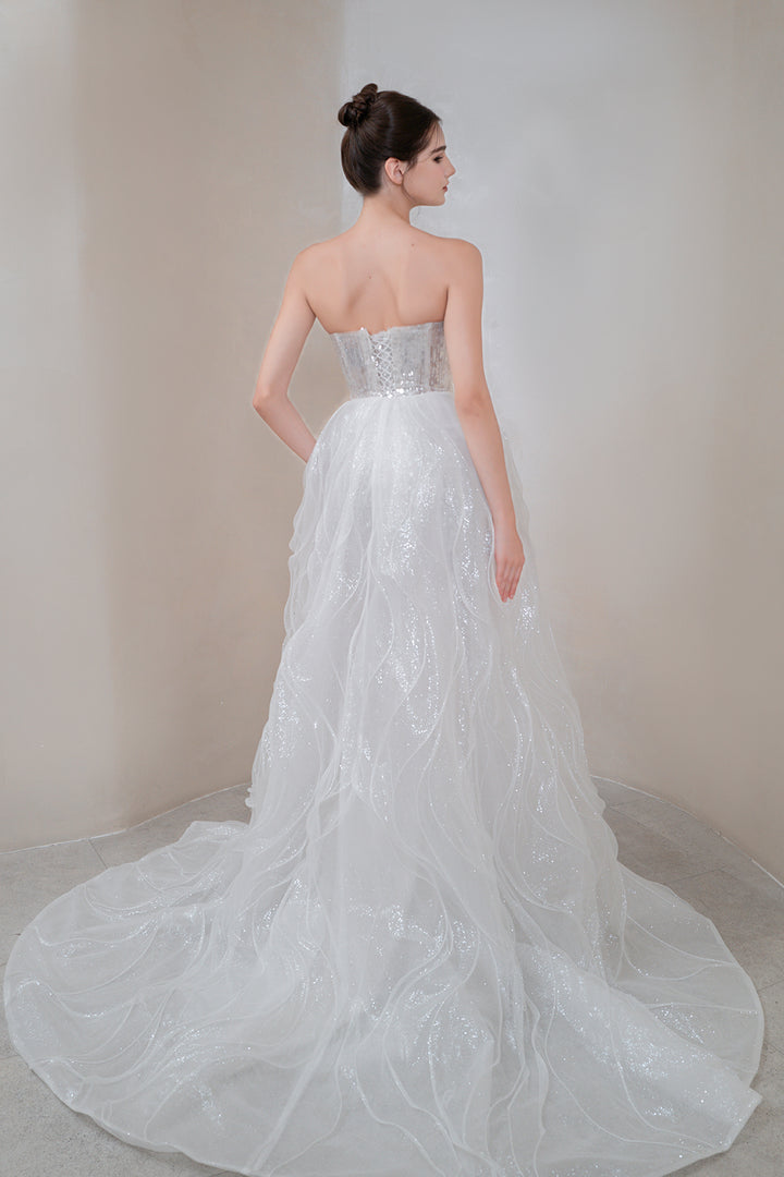 Column Dress with Beaded Bodice