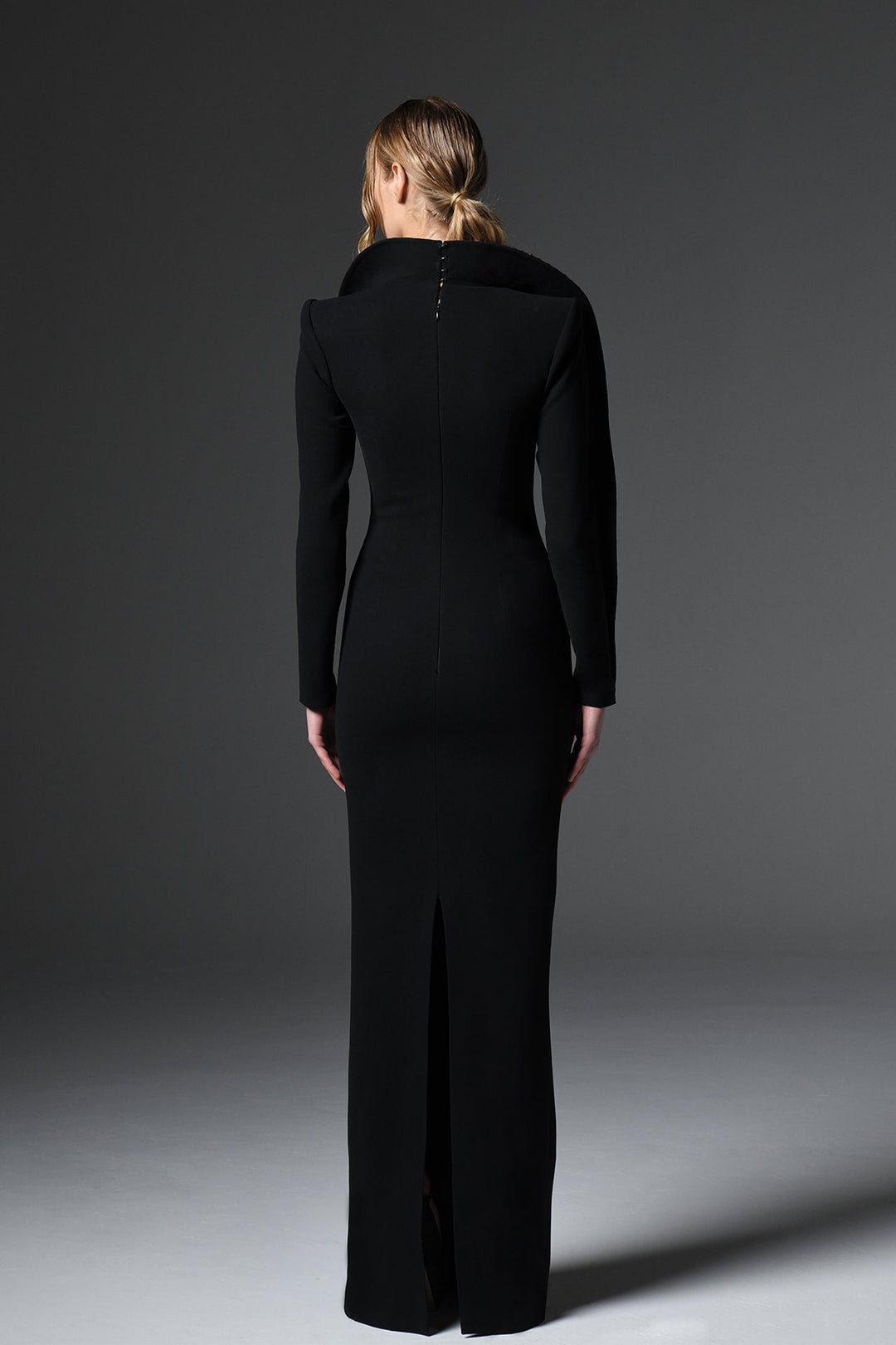 Embroidered Collar Crepe Dress Black / US 16 Embroidered Collar Crepe Dress Black / US 16
