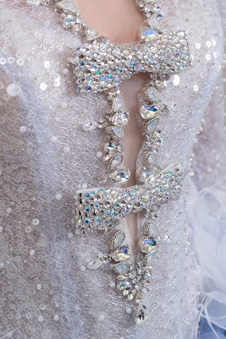 Short Dress with Cape Overlay