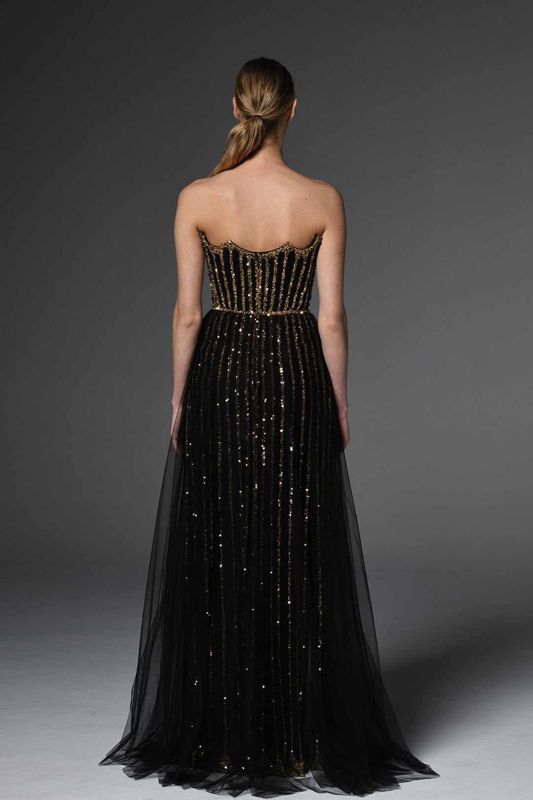 Strapless Sequin Evening Dress