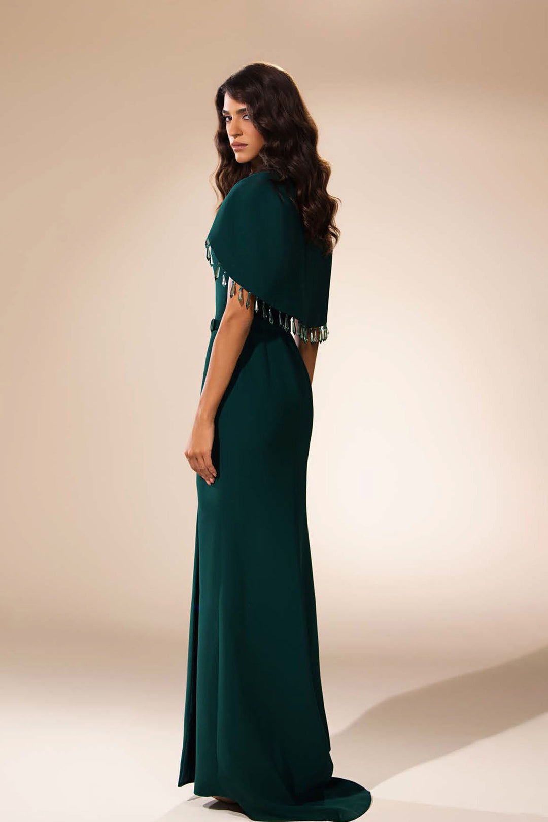 Fitted Bodice Dress with Slit and Subtle Back Hem