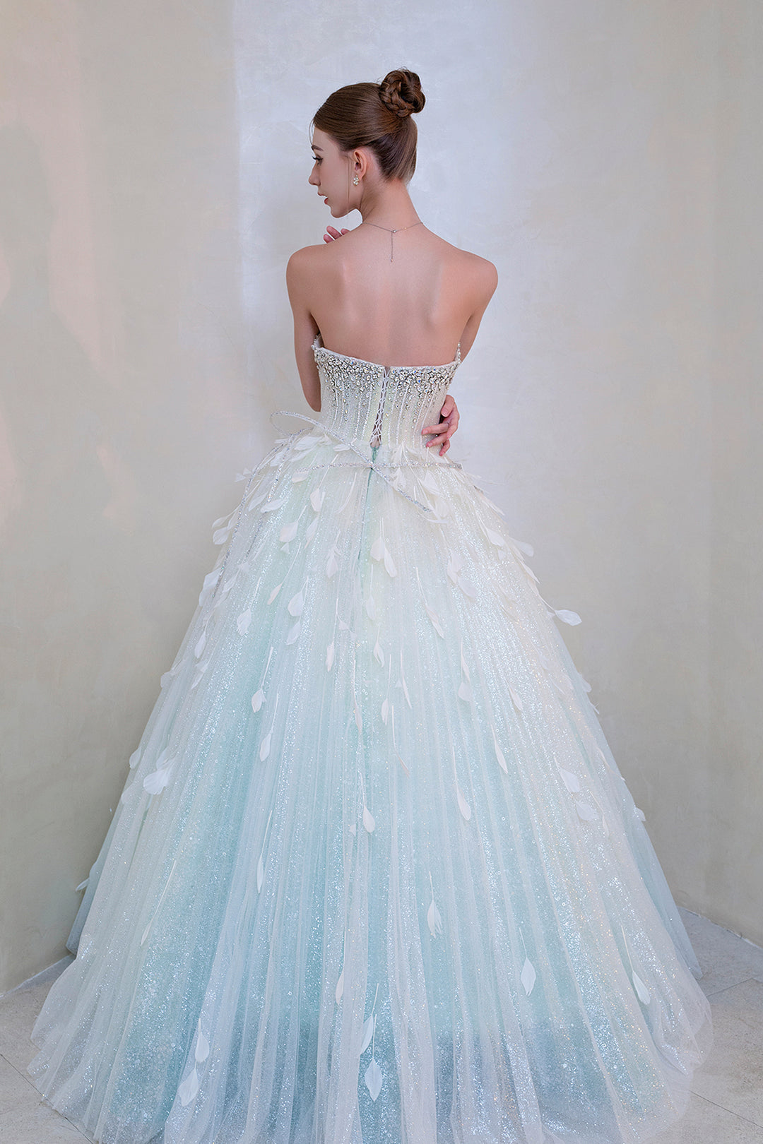 Strapless Beaded A-Line Dress