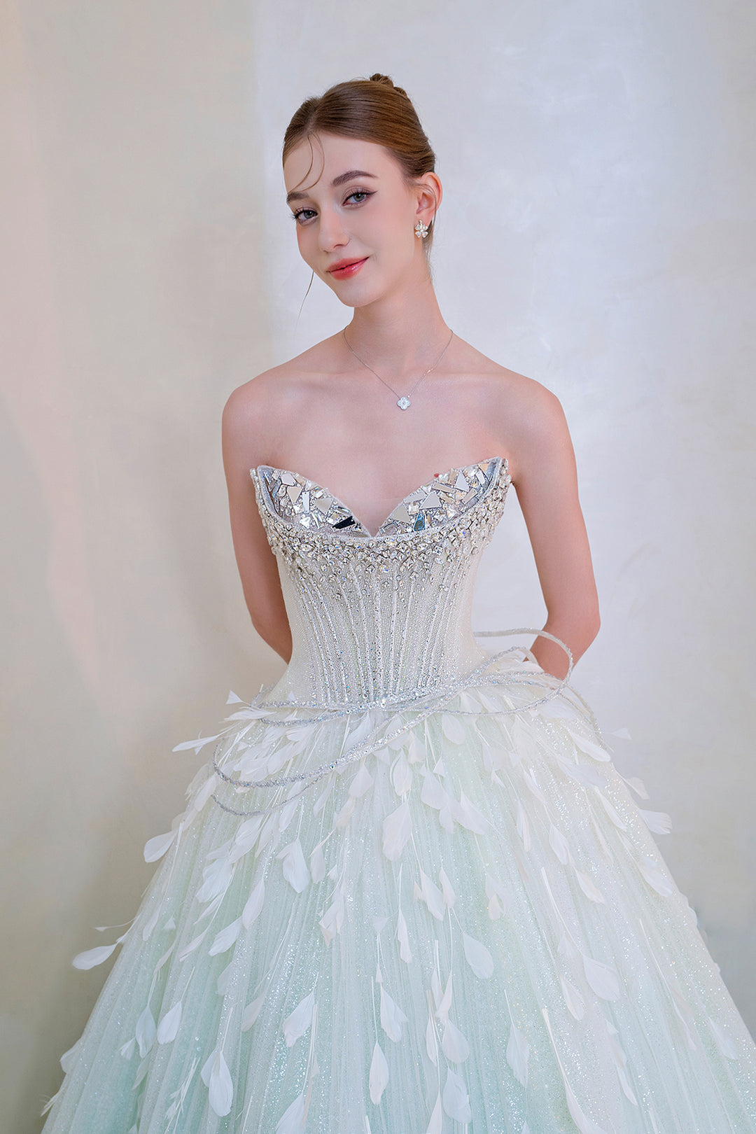 Strapless Beaded A-Line Dress