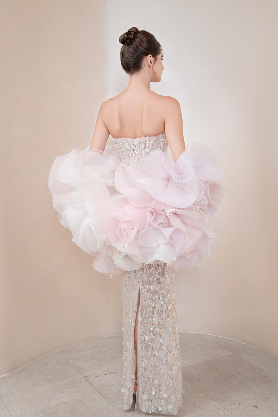 Luminous Beaded Column Dress