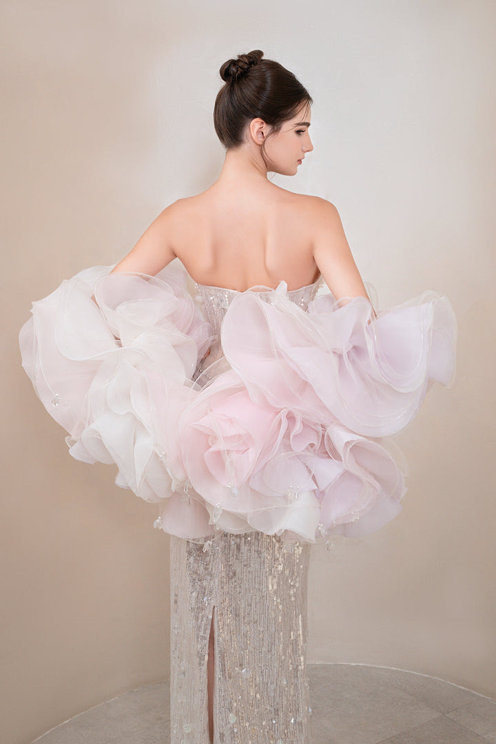 Luminous Beaded Column Dress