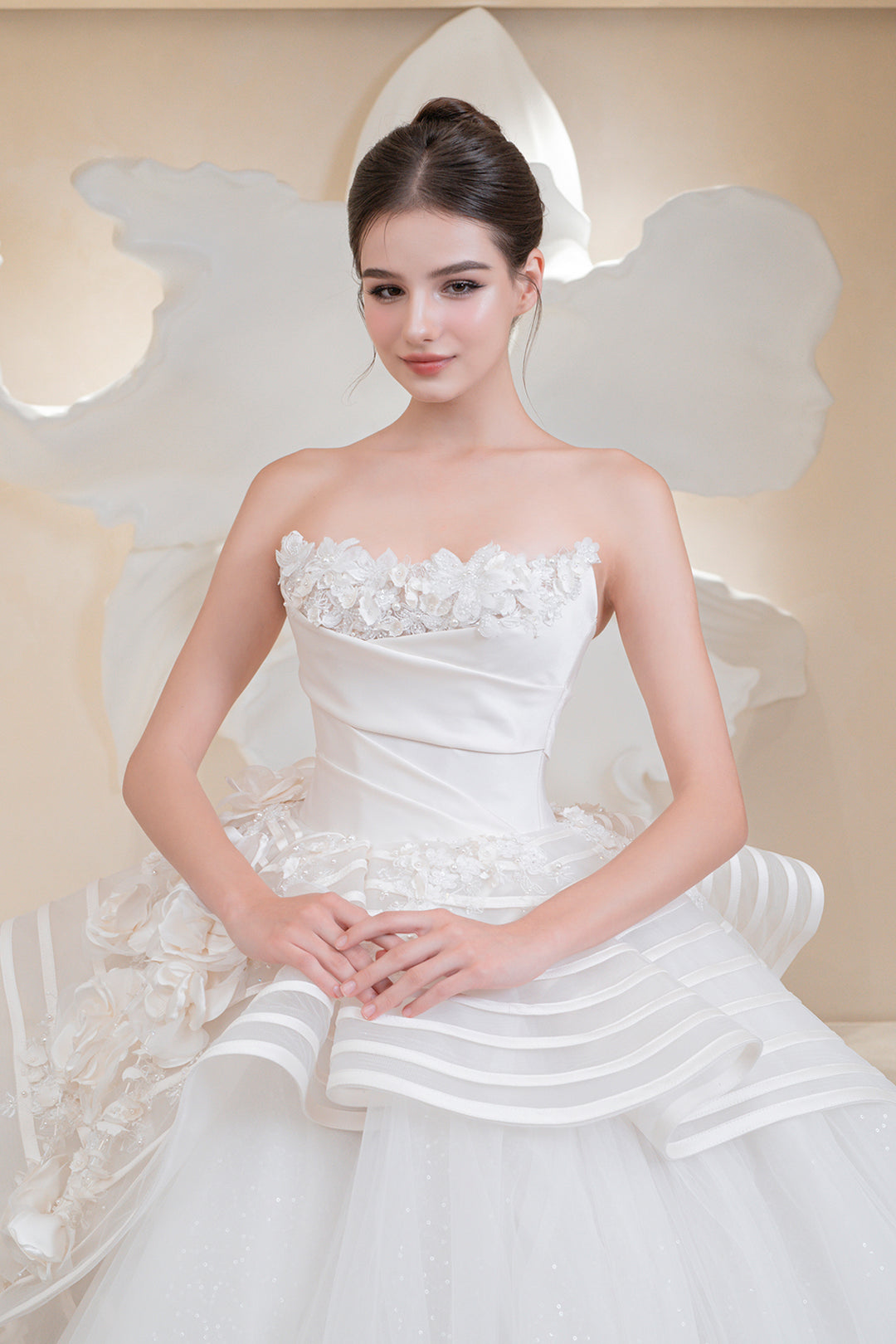 Pearl-Embellished A-Line Dress