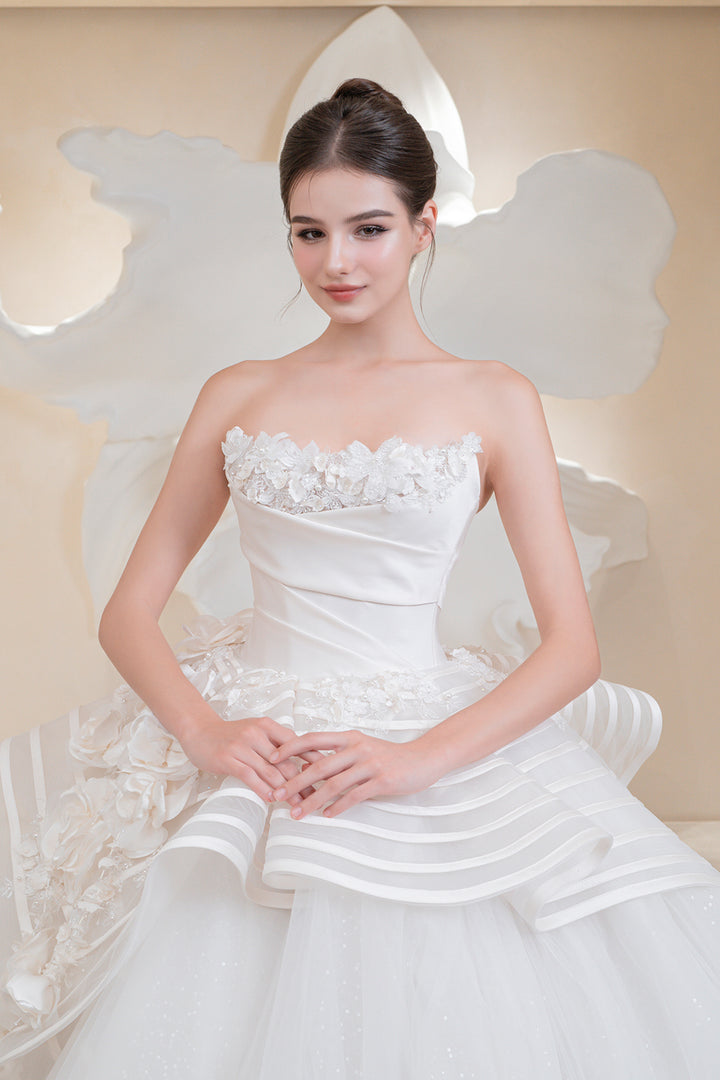 Pearl-Embellished A-Line Dress