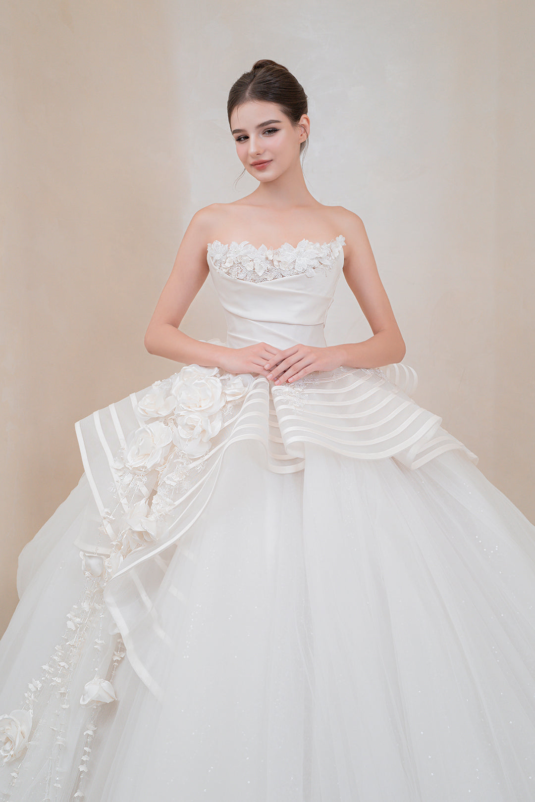 Pearl-Embellished A-Line Dress