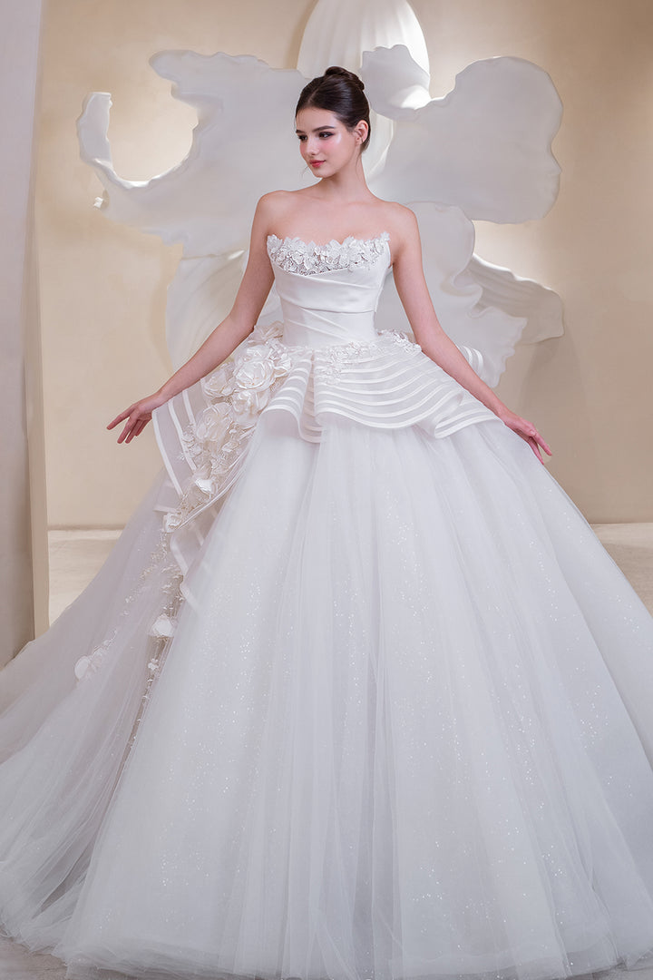 Pearl-Embellished A-Line Dress