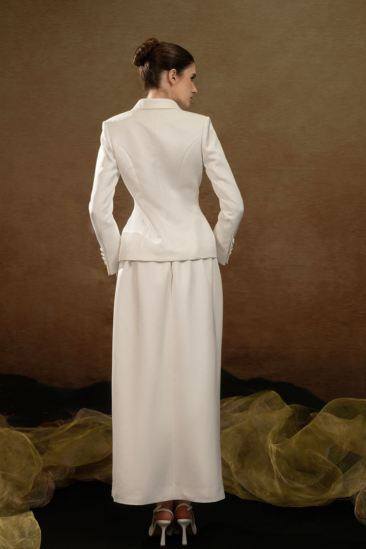 Fitted Midi Ensemble with V-Neckline