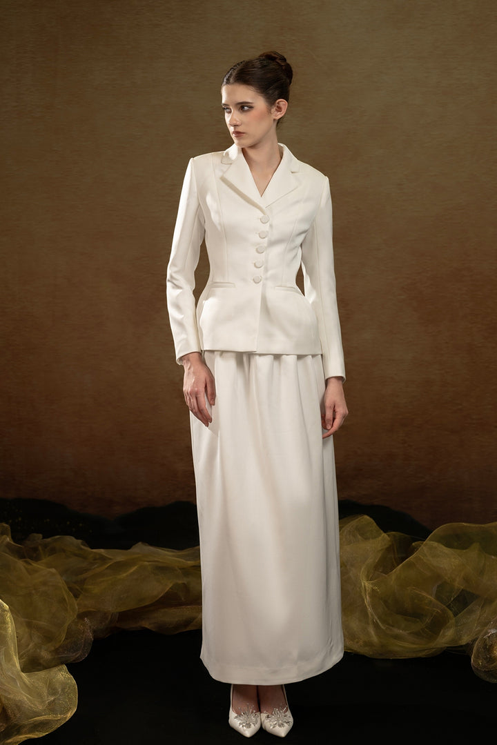 Fitted Midi Ensemble with V-Neckline