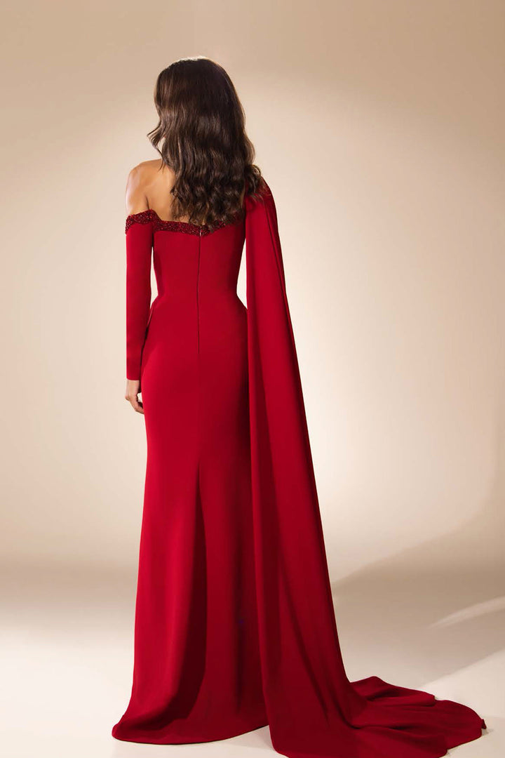 Cape-Back Column Dress