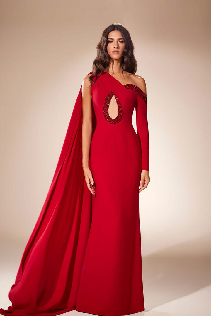 Cape-Back Column Dress