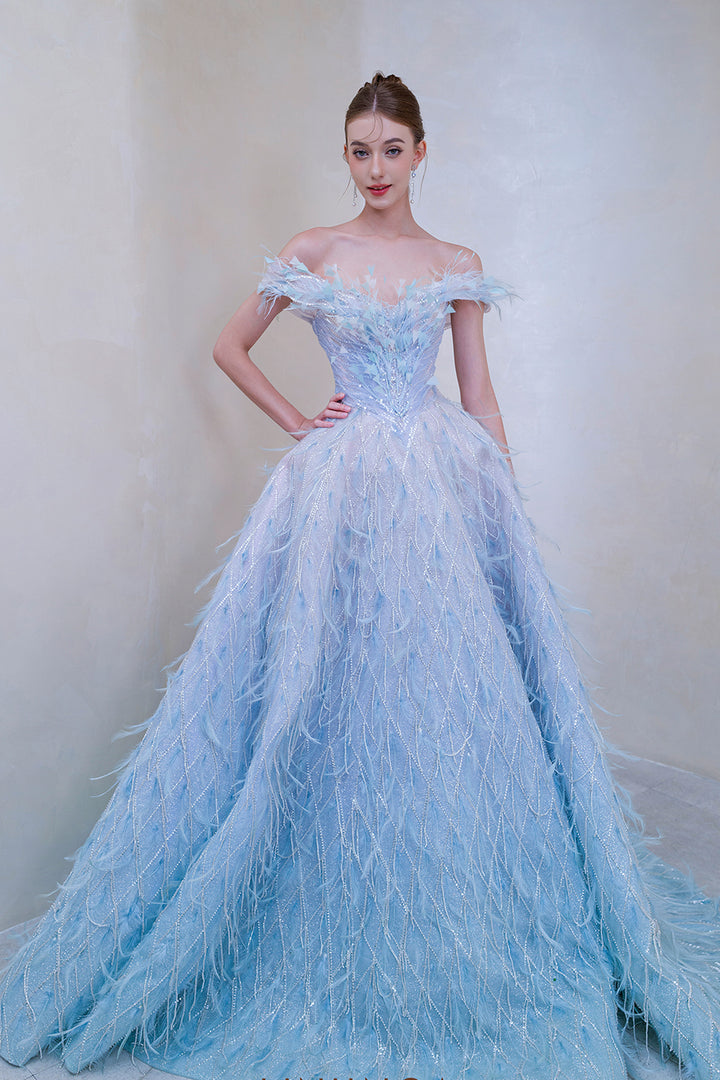 Off-The-Shoulder Neckline with A-Line Dress