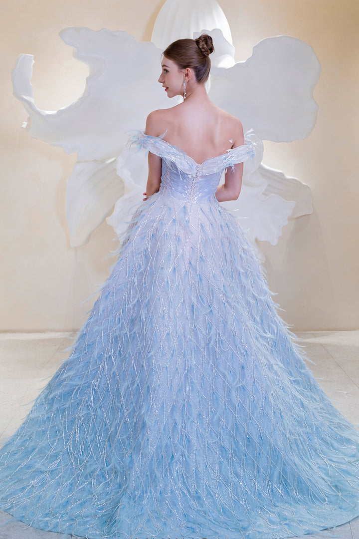 Off-The-Shoulder Neckline with A-Line Dress