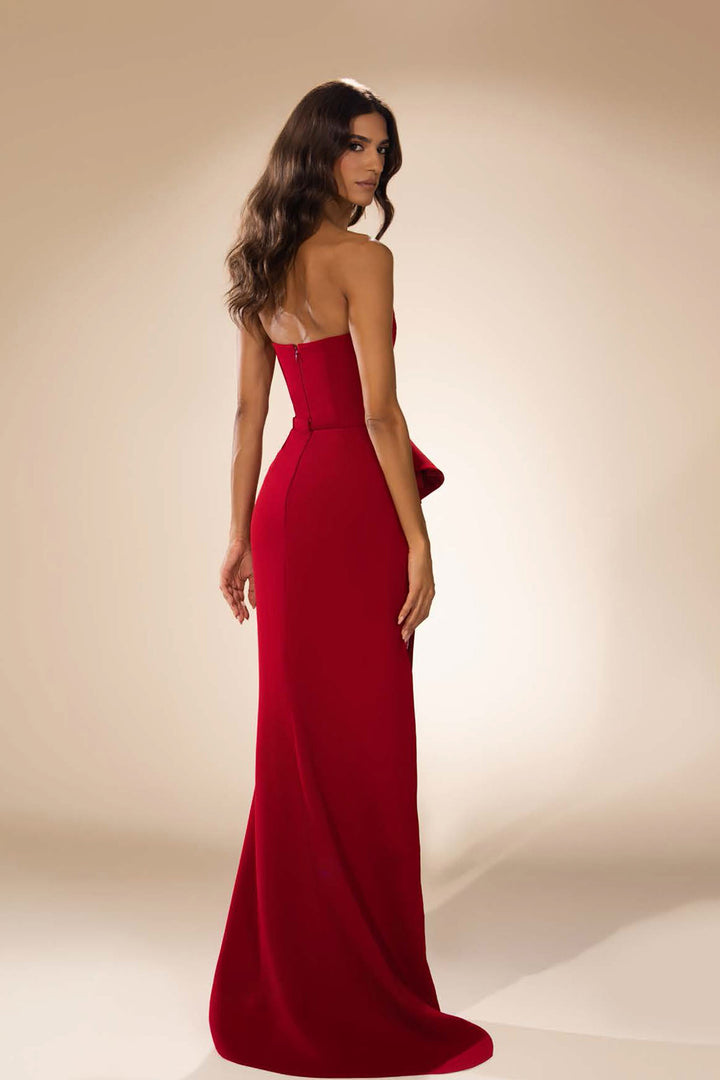 Straight-Line with Fitted Bodice Sheer Panel Dress