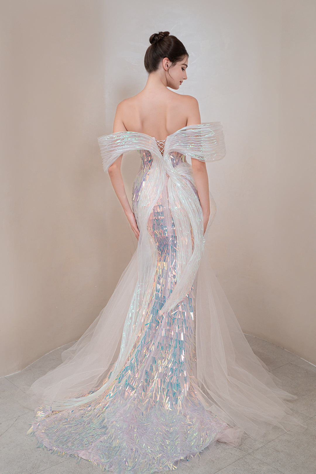 Luminous Prism Floor-Length Dress