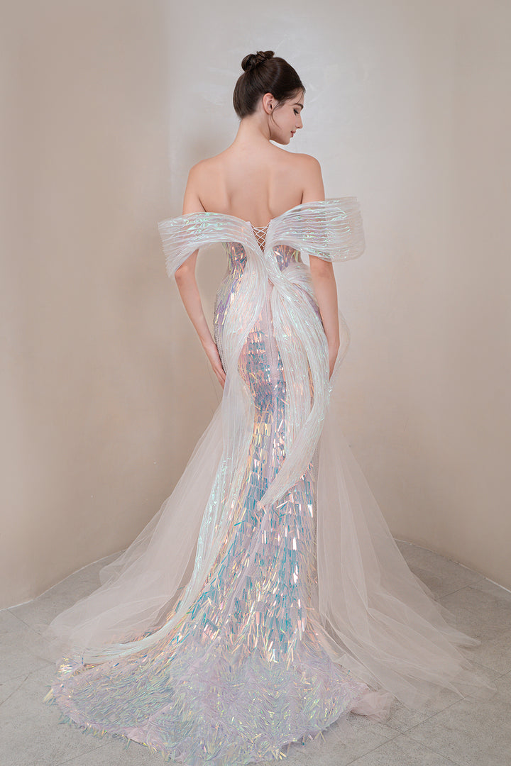 Luminous Prism Floor-Length Dress
