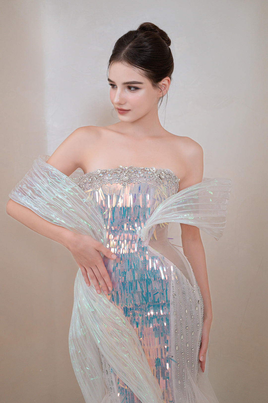 Luminous Prism Floor-Length Dress