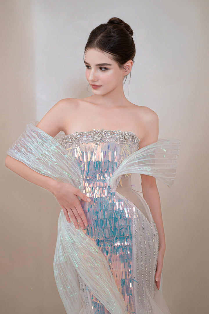 Luminous Prism Floor-Length Dress