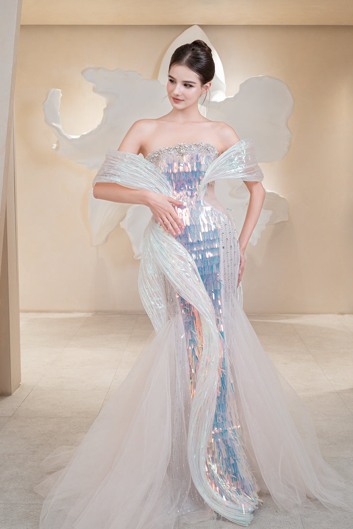 Luminous Prism Floor-Length Dress