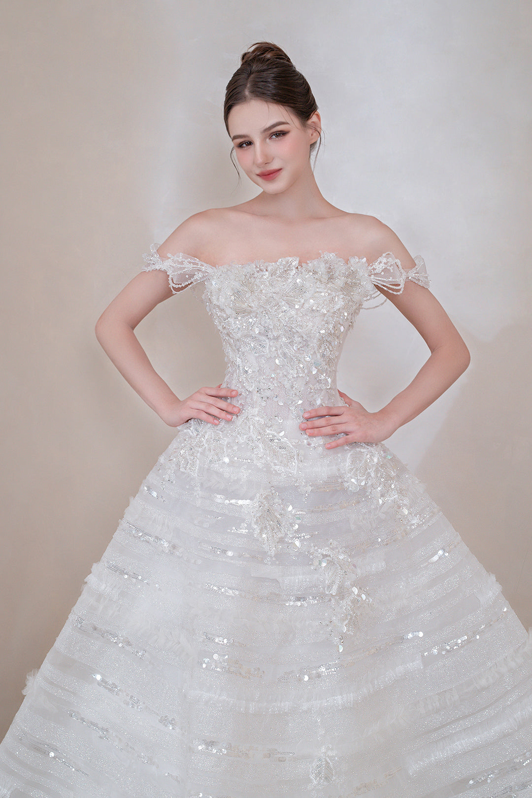 Floral Cascade A-Line Dress