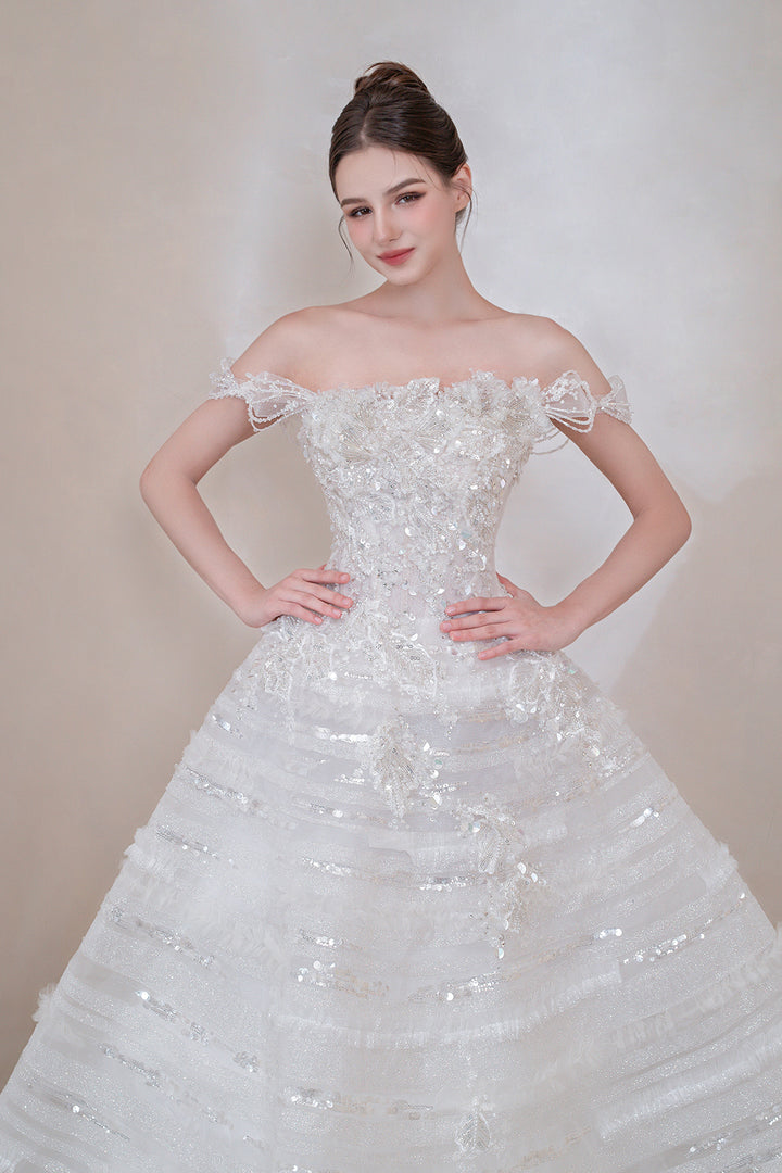 Floral Cascade A-Line Dress