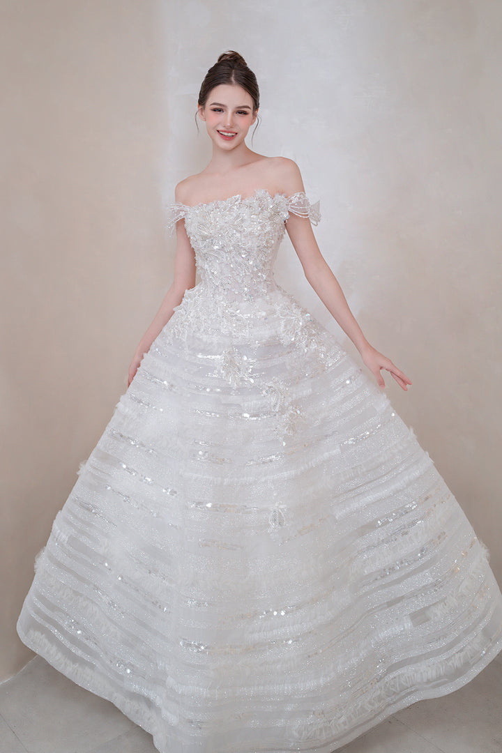 Floral Cascade A-Line Dress