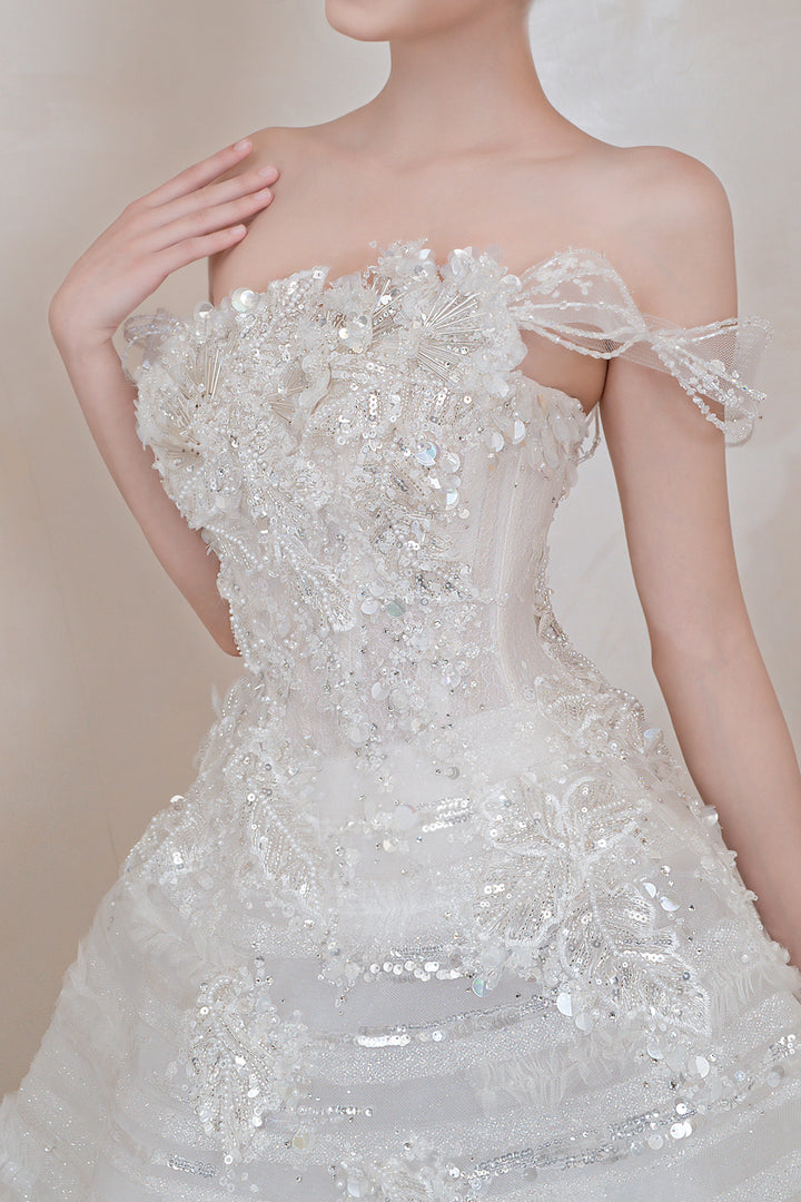 Floral Cascade A-Line Dress