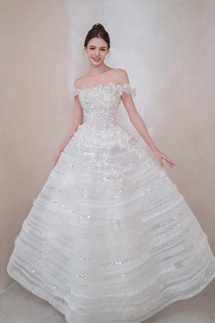 Floral Cascade A-Line Dress