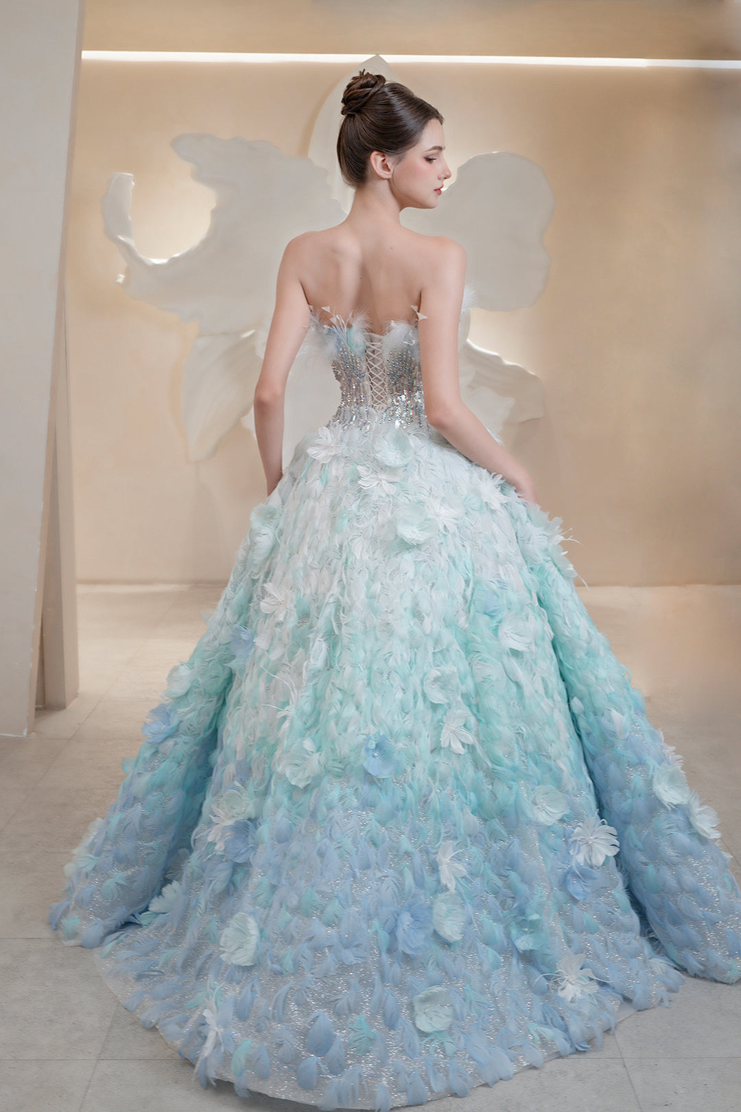 Strapless Beaded A-Line Dress