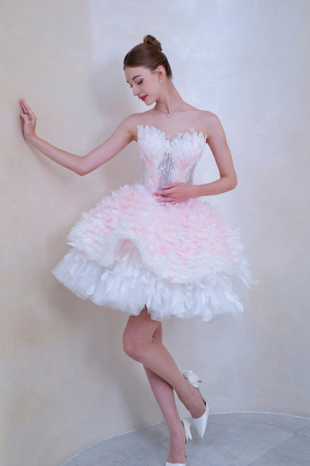 fairytale cocktail dress Fairy-tale Tulle Beaded Off-the-Shoulder Lace-Up Back A-Line Party Dress Sky Blue / 6