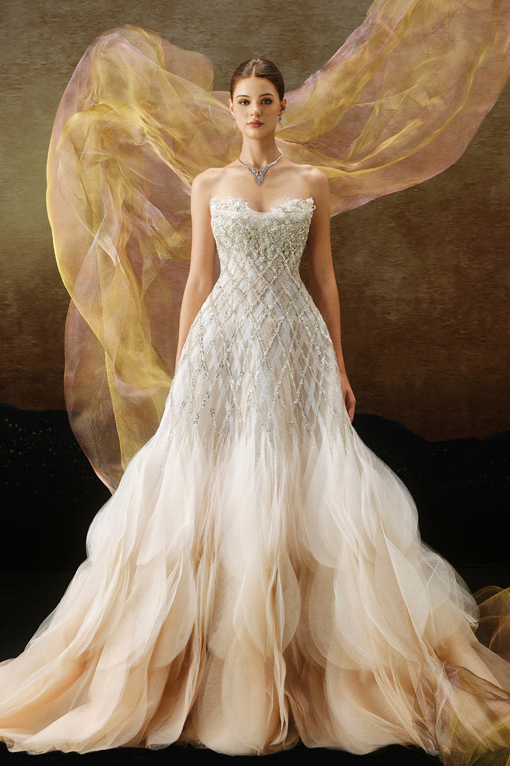 Strapless Sweetheart Dress with Embroidery