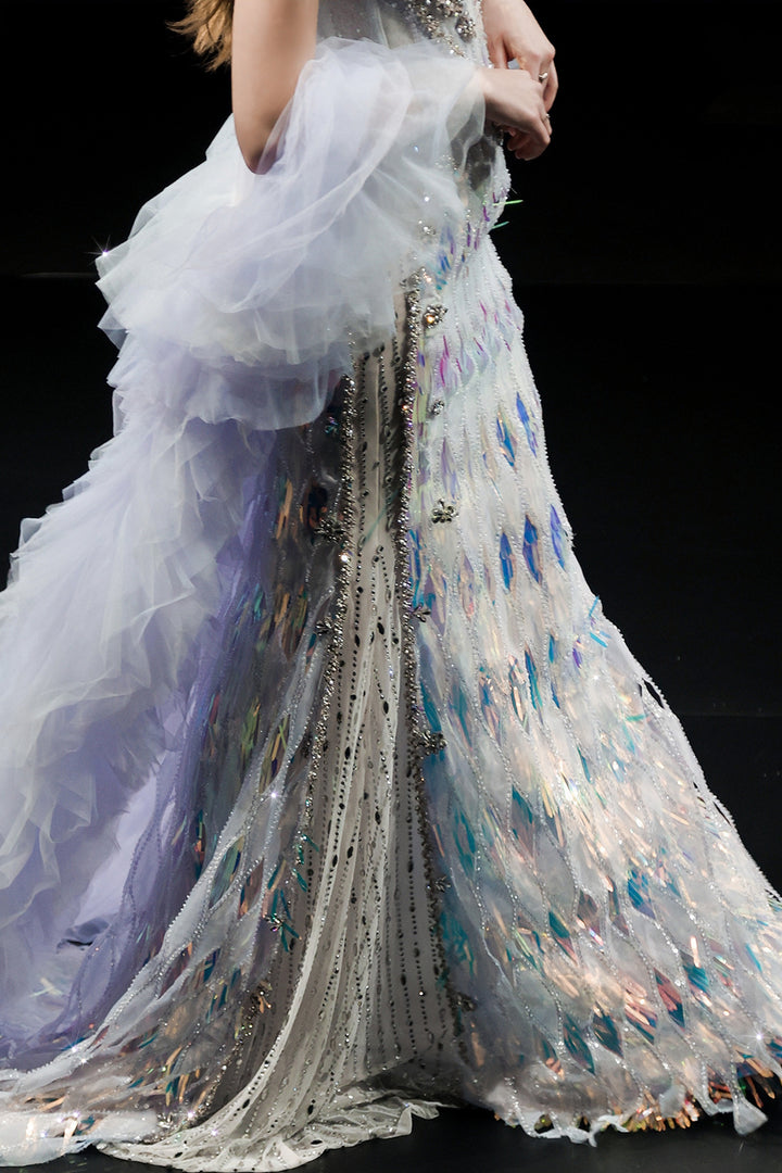 Strapless Column Dress with Beading