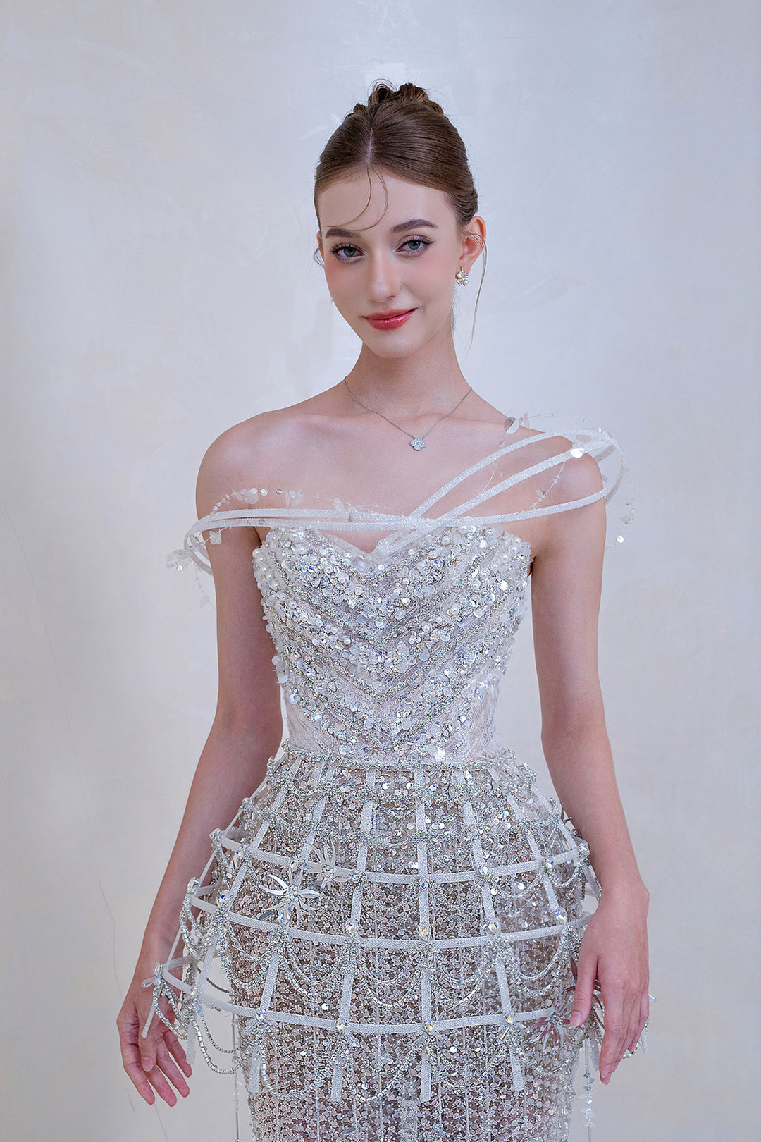 Luminous Crystal and Off-The-Shoulder Dress