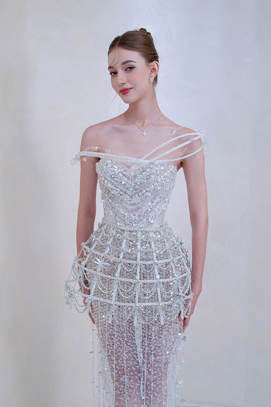 Luminous Crystal and Off-The-Shoulder Dress