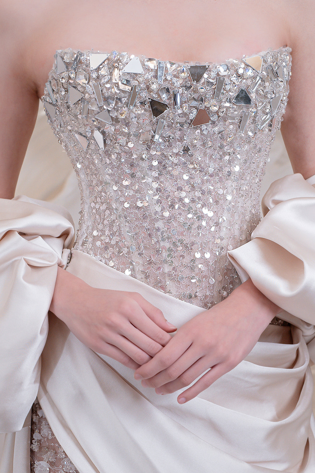 Strapless Beaded Column Dress