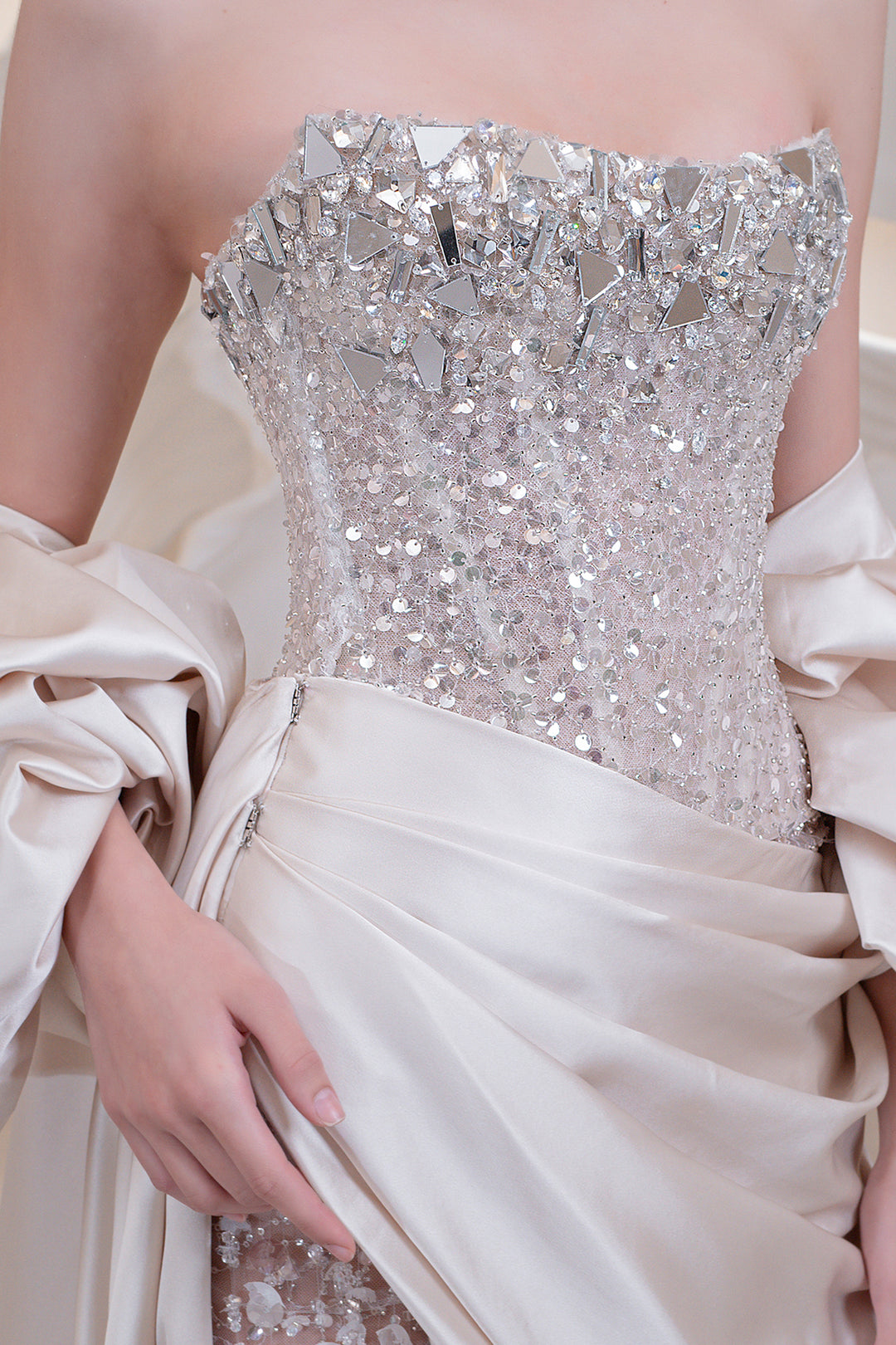 Strapless Beaded Column Dress